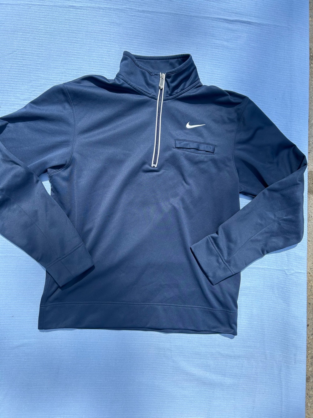 Nike Men's Dark Navy Athletic Half-Zip Shorts